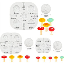 3 Pcs Mushroom Polymer Clay Silicone Mold, 5 Shapes 3 Sizes Vivid Mushroom Polymer Clay Tools for Jewelry Making