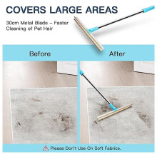 Carpet Rake Pet Hair Remover Set Pet Hair Removal Tool Telescopic Handle Rake for Dog Cat Hair 180Rotation Carpet Shave