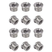 12 Pcs 5/8 Inch Male to 3/8 Inch Female Mic Converter Threaded Screw Adapter with Knurls for Microphone Stands Mounts