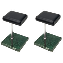 2X Green Marble Silver Support Rod Watch Bracelet Bracelet Display Stand, Leather Jewelry Storage Stand, Watch Stand