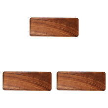 3X Acacia Wooden Tray, Solid Wood Wooden Afternoon Tea Tray, Fruit Tray, Coffee Shop Simple Snack Tray