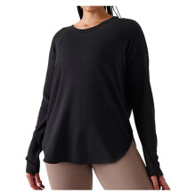 Dames Casual Yoga-Top met Open Rug en Lange Mouwen, Workoutshirt, Gym Fitness Sportkleding Zwart L