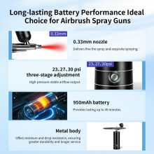 Airbrush Kit Rechargeable with Compressor 3 Air Pressure Adjustment Cordless Air Brush for Decorating and Model Painting