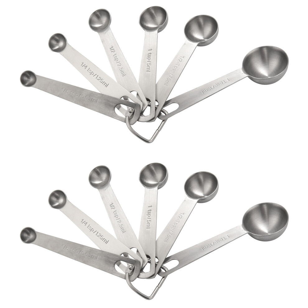 12X Measuring Spoons, Stainless Steel Measuring Spoons Cups Set, Small Tablespoon With Metric And Us Measurements 6034080272051