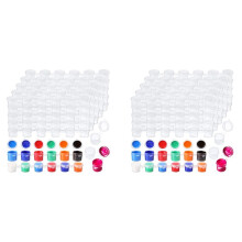 200 Strips 1200 Pots Empty Paint Strips Paint Cup Clear Plastic Storage Containers Painting Supplies(3 Ml/ 0.1 Oz)
