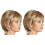 2X Perruque Synthétique Complète Superposée Ondulée et Moelleuse Court Points Forts Blond 1