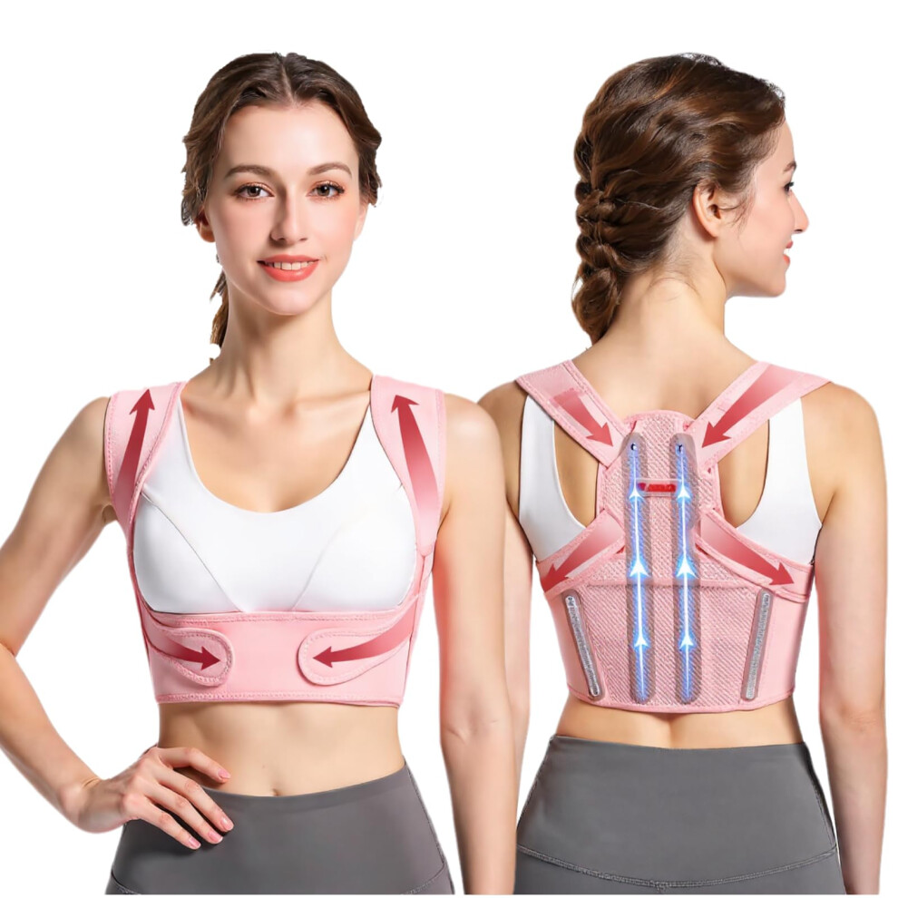 Back Posture Corrector for Women Large  Adjustable Lightweight Upper Back Support Brace for Better Alignment Under Clothes