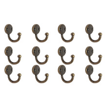 Lot 12Pcs Retro Coat Hat Hook Door Wall Hanger Alloy 35 x 30mm -Bronze