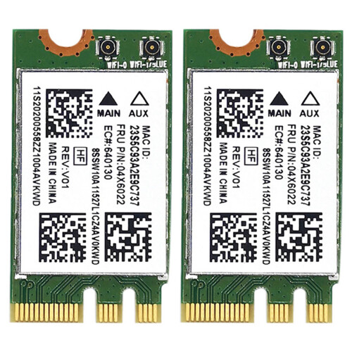 2X QCNFA335 Wireless Network Card, NGFF M2 Interface 4.0  Wireless Network Card Support System Win7/Win8/Win10
