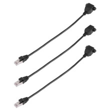 3X RJ45 Hembra A Macho Adaptador de Cable de Extension de Red Montaje En Panel de 27 cm