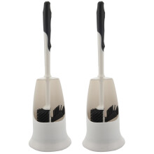 2X Toilet Brush and Holder,Toilet Bowl Cleaning Brush Set,Under Rim Lip Brush and Storage Caddy for Bathroom