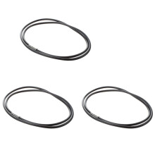 3X 3mm Schwarz Gummischnur Halskette mit Edelstahl Verschluss - 24 Inch
