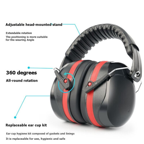 Adjustable Ear Earmuffs Hearing Protection Ear Noise Reduction for Work Study Woodwork Sport 2