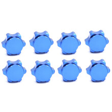 8 Pezzi Copri Mozzo Ruota Nel Alluminio Coperchio Antipolvere 17mm Dado Esagonale per Auto 1/8 RC, Blu