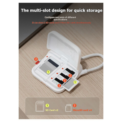 PGYTECH CreateMate   Card Reader Case with 6-Slot Storage Portable Protective Holder for Camera Drone Phone Tablet A 2