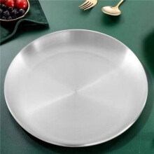 2X Prato para Cuspir Osso de Aço Inoxidável de 20cm Bandeja Rasa de Prata Disco de Jantar de Metal Prato Redondo Sobremesa Talheres