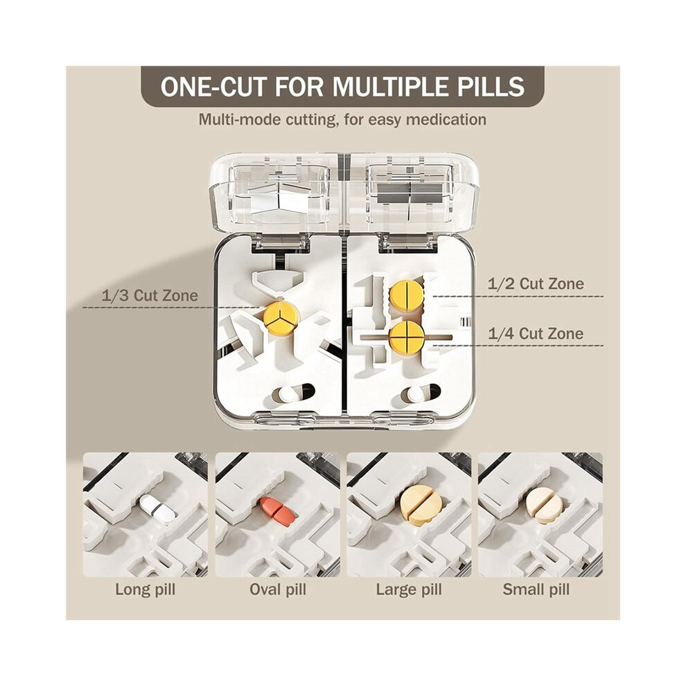 Adjustable Pill Cutter Splitter,Pill Cutter Splitter for Small and Tiny Pills - 1/2 1/3 & 1/4 Pill Cutter Green