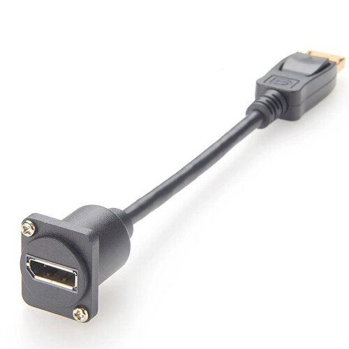 DP1.2 Panel Mount Feedthrough Connector Female to Male Panel Coupler with D-Type and XLR Mount 1