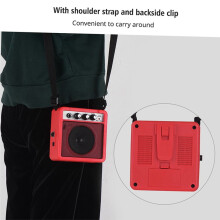 Guitar Amplifier Amp Speaker with 3.5/ 6.35mm Inputs 1/4" Output Supports Volume Tone Adjustment Overdrive Red