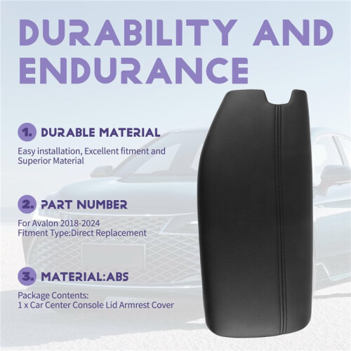 Car Center Console Lid Armrest Cover for  Avalon 2018-2024 2