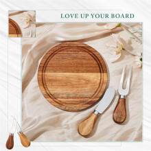 Baby Shower Bridal Game Prizes for Winners Round Cheese Board Set Wood  Charcuterie Board for Guests Wedding Favor