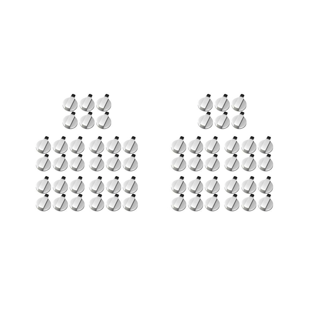 Stoves Cooker Knobs,Oven Knob 60Pcs,Zinc Alloy 6Mm Universal Gas Stove Control Knobs Adaptors Oven Rotary Silver 6032048503537