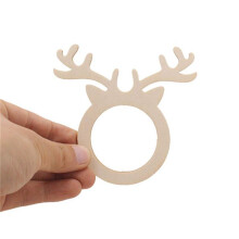 100 Pièces Bois de Renne Place Carte Porte-Serviette Anneau en Bois pour la Fête de Noël Dîner Banquet Maison Table Décor Noël