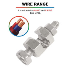 4 Pcs Copper Ground Clips Solar Panel Ground Lug Cable Clips for Making Ground Connections to 6 AWG and 8 AWG Bare Wire