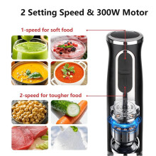 Electric Handheld 600W Hand Blender Multiple Gears Speed and Stainless Steel Blades Emulsion Blender EU Plug