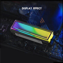 2X M.2 ARGB Computer Radiator 2280 SSD M2 Radiator PC RGB M.2 Nvme Cooler Heatsink Endless Abyss Effect,Black