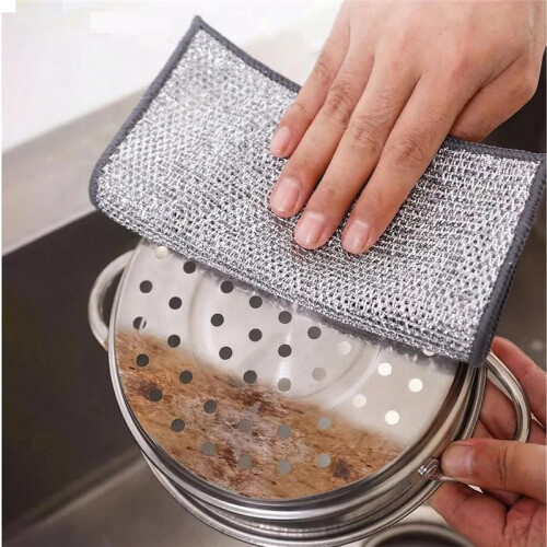 Non-Scratch Steel Wool Dishcloth- Kitchen Cleaning Cloth Set for Kitchen and Household Use 2
