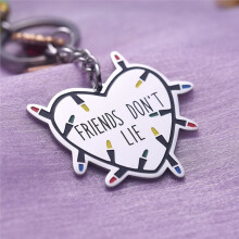 1 Portachiavi con Scritta "Friends Don'T Lie", Regalo di Capodanno, Ciondolo A Forma di Cuore