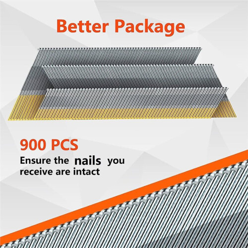 15 Gauge da Angled Finish Nails, 34-Degree, 1200-Pack Assorted Galvanized Project Pack for Angled Nailer Guns 2