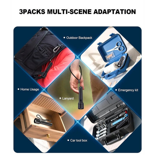 2 Pack Flashlight High Lumens Rechargeable Bright Flash Light,Zoomable Pocket LED Flashlights for Home Emergency Camping 2