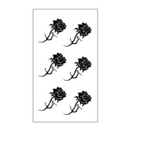 5 Pcs Black Rose Temporary Tattoo Stickers for Women, Waterproof Fake Finger Tattoos, Realistic LongLasting Design