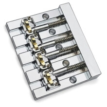 Chevalet Vintage 4 Cordes 82x68,3 mm, Cordes Traversantes, Sillet en Laiton, Espacement des Cordes 18,6 mm, Chevalet Fixe Chromé