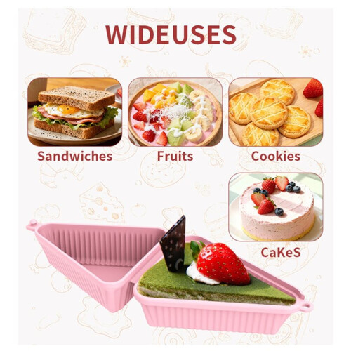 3PcsTriangular Silicone Cake Box, Mille Crepe Box, Sandwich, Reusable, Cake Packaging, Baking & Pastry Packaging Gray