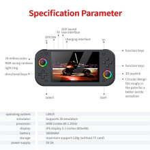 M26 Retro Handheld Game Console 5.1inch Screen 128GB Open Source Linux Pocket Video Player Support 30+ Simulators B
