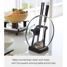 Small Pot Holder Japanese Simple Kitchen Storage Rack Metal with Water Tray Pot Holder Spoon Holder for Finishing