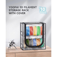 Opbergdoos voor 3D-Printerfilament, 2 Lagen, Filamentrek met Transparante Deksel, Geschikt voor Maximaal 10 Rollen