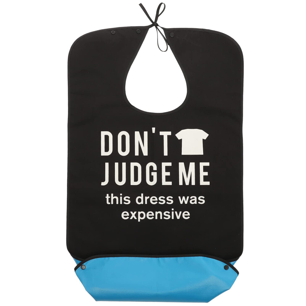 Black Adult Bib For Elderly Waterproof Reusable Dining Apron Senior Clothing Protector For Meals