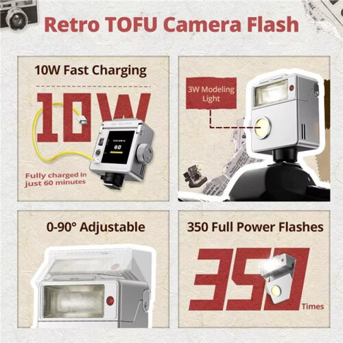 T1 Retro Flash M/AUTO Mode Universal Hot Shoe Jump Flash Off-Camera for