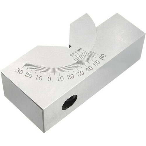 Precision Adjustable V Block with 60 Degree Angle Gauge for Milling Setup, Nickel Plated Steel Construction, Accuracy 2
