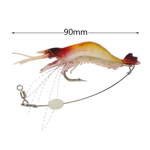 6x Leuchtende Garnelen Fisch KöDer Misch Farbe Spinner Kurbel KöDer Fisch KöDer mit Haken Angel Gerät 9 cm 0.013 Lb 2