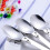 2X Folding Small Spoon Folding Tablespoon Portable Tableware Outdoor Camping Tableware Stainless Steel 4