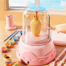 Diy Kids Pottery Wheel Kit with Clay Electric Turntable Hand-Painted Drawing Pottery Machine DIY Kid Learning B