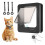 Cat Door with 3 Collar Sensor, RFID Cat Door Collar Activated with Remote Control, 4 Way Locking Black 3