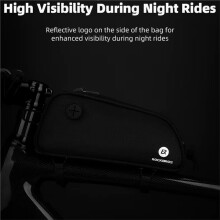 ROCKBROS Bike Bag Frame Front Tube Waterproof MTB Road Cycling Bag 1.3L Portable Convenient Bicycle Bag Earphone Port Design