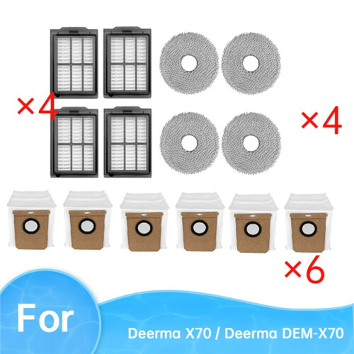 14 Pcs for  X70 / DEM-X70 Sweeping Accessories Mop Filter Dust Bags 2