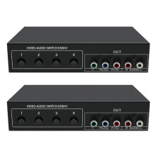 2pcs 4x1 Component Video Signal Switcher YPbPr YCbCr Audio DSW41 Divider Panel Button Manual CVBS 720P Metal